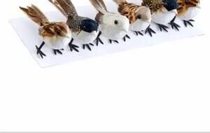 NEW ALLSTATE FLORAL 4.5" birds long box of 6 in brown